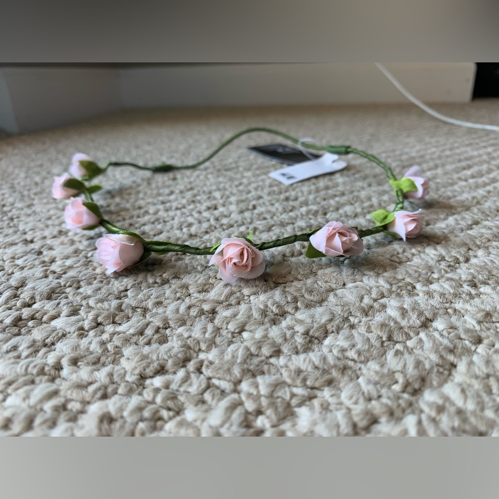 New Pink Floral Head band piece